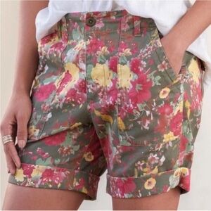 Sundance Sunny Blossom Watercolor Floral Cargo Bermuda Shorts